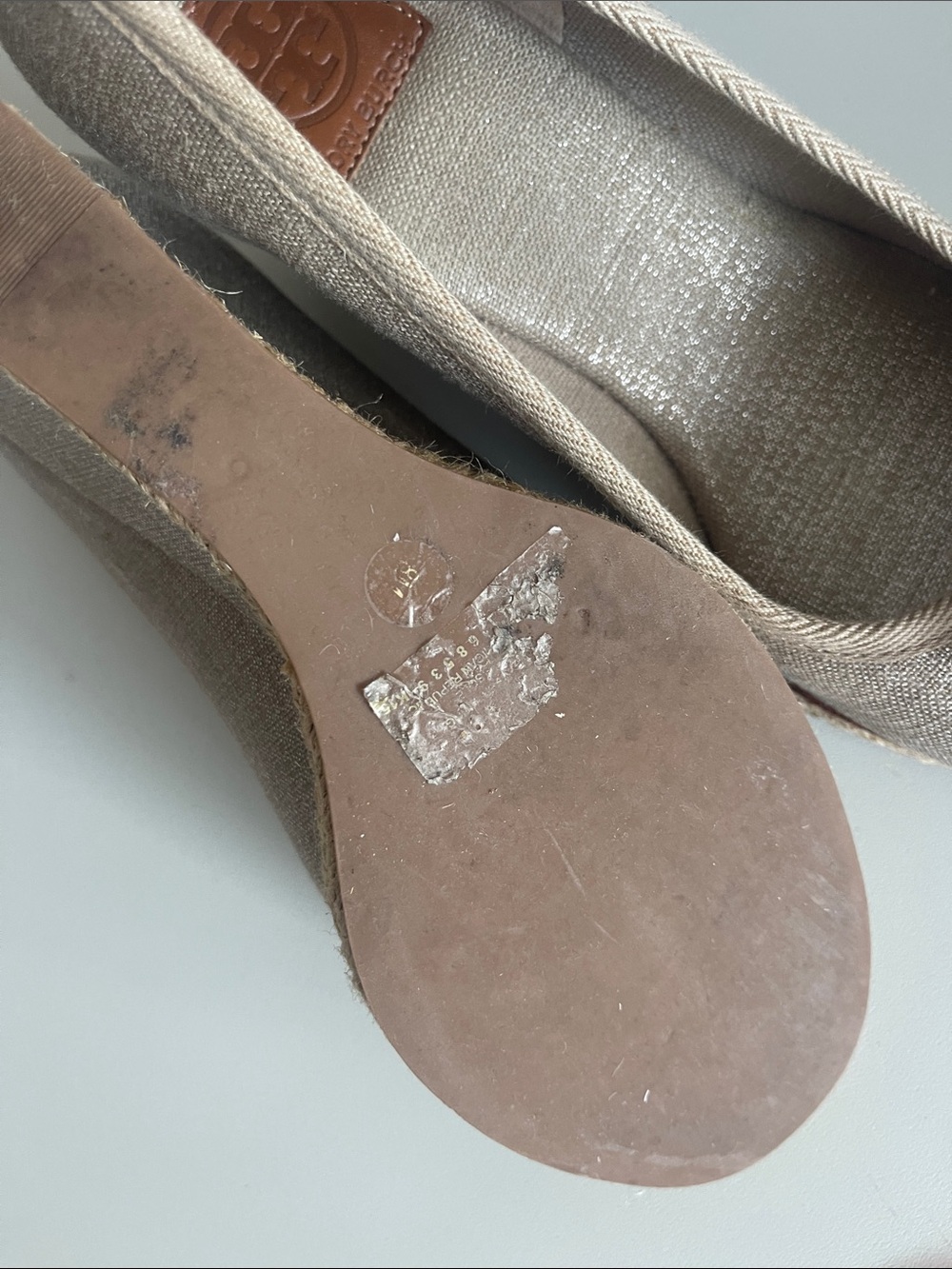 Women’s Cream Espadrille Wedge Pumps with Bow Tory Burch Size 8 - Picture 4 of 9